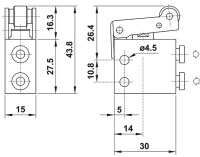 3/2 NC mechanický ventil pre fi4mm hadicu, s valčekom, bočné MR 304 UL