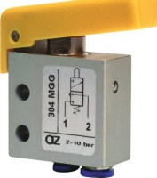 3/2 NO mechanický ventil pre fi4mm hadicu, páka čierna MG 314 B