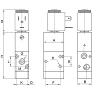 3/2 NO solenoidový ventil, G1/2, vratná pružina 324 MEA