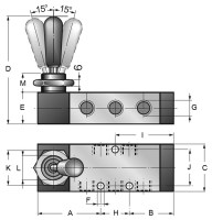 5/3 mechanický ventil, G1/4 vratná pružina VCML539M4
