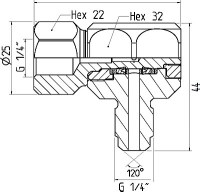 90° adaptér, 1/4" vnútorný závit 120° vonkajší závit 1/4" 120° vonkajší závit, 1500 bar 19 950 1650