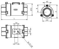 Axiálny ventil 3/8 VITON NC, pneumatický. nerez 304 351.941 ES VITON