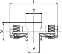 Banjo telo za PLN krútená dvojitá G1/4w pre 8/6 1510 8/6-1/4 hadice
