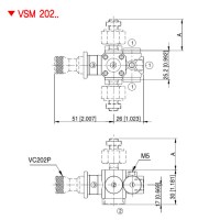 Chápadlo VSM202 vo VC202 + horný tlmič, montážna sada 4xM4 VSM202-F