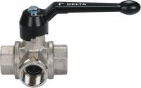 DELTA 3cestný mosadzný guľový kohút "L" guľa PN10 PTFE 1/2 "-2"