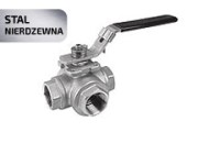 GEMINI guľový kohút z nerezovej ocele s 3cestným závitom "L" PTFE PN64 1/4 "-2"