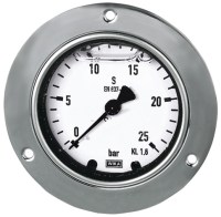 Glycerínový povrchový tlakomer s prednou prírubou, trieda presnosti 1.6 a 1.0