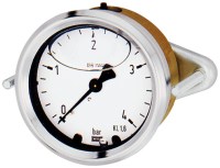 Glycerínový povrchový vákuometer s montážnym prvkom typu "C".