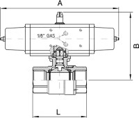 Guľový kohút G1 1/4, NC, pneumatický pohon 351.313