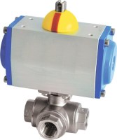 Guľový kohút G1/2, SA 3-cestný, L, pilot pneum., ES 350.632-L1P