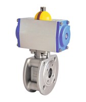 Kompaktný prírubový guľový kohút z nerezovej ocele s pneumatickým pohonom, jednočinný PN16 PTFE DN15-DN150