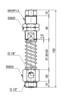 Kompenzátor hladiny, zdvih 30mm G1/2", M20x1, 5. Dĺžka 130mm L1230