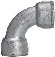 Krátke koleno z pozinkovanej ocele, vnútorný/vnútorný závit, -20°C až + 300°C (pri 20 baroch)