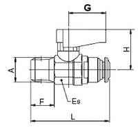 Mini guľový ventil s kužeľovým závitom 6570 6-1 / 4