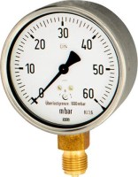 Môže vákuometer G1 / 2R, 100 mm, -250 / 0 mbar 6800/2