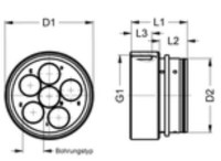 multikonektorová zástrčka pre 8 konektorov, mat: hliníkový elox. 1850-080602