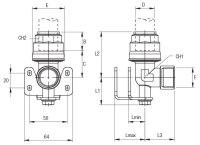 Nástenné koleno 1/2 '' - 25 NPTF závit, Infinity System 90601 25-1 / 2