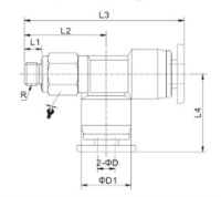 Otočná T-konektor G1/4z pre hadicu 12, TS 129.014-12