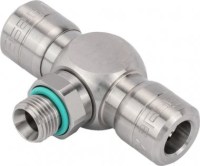 Otočný T-kus, nerezová oceľ FPM, GZ1/4 pre hadicu 6 (6/4) 988-0404