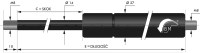 Plynová pružina 14/27 1600N zdvih 250mm L 555mm M8 ST 250 1600N V D14