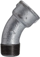 Pozinkovaná oceľ 45° koleno, vnútorný/vonkajší závit, do + 300°C (pri 20 baroch)