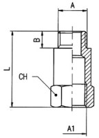 Predĺženie z G1 / 8z na G1 / 8w, 32 mm 2070 1 / 8-1 / 8 32