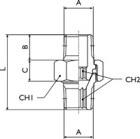 Priama mosadzná spojka R3/4z, M0 2060 3/4