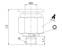 Priamy konektor M5 pre 3 hadice PC-53