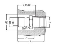 Pripojenie pre vstrekovacie formy DN6 DME, GZ 1/8, bez ventilu K06D GZ18