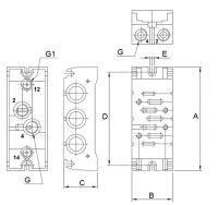 Pripojovacia doska pre ventil ISO1 - stredná MLD1