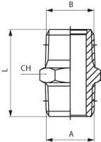 Redukčná vsuvka 3/4 BSPT - 3/4 NPT, MN 82205 3/4