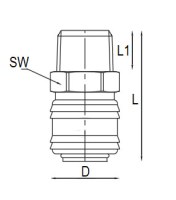Rýchlospojka NW7.2 R1/2z, závit M0 s teflónom ES 12 AB