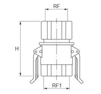 Rýchlospojka, sklolaminát 1 1/2" AISI 316, VITON PNRZSA0151D6Y