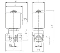 Solenoidový ventil 2/2 NC PROP G1/4 FKM, 0-10 bar, 24V DC 21A2KCV15-10-08024D