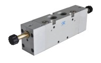 Solenoidový ventil 5/3 CP, tlak 10 barov, G 1/8-G 1/2, AZ Pneumatica, externý pilot