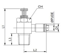 Spätný ventil škrtiacej klapky pre sily. fi 6, G 1/8, 316L 188.018-6 ES