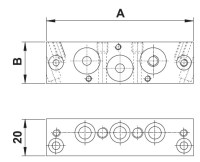 Spojovacia doska AZ G1/8" - stredná 07.039.2