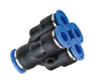 Štiepačka typu Y, rad BlueLine, tlak 15 bar, plast PBT / poniklovaná mosadz