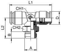 T-konektor, otočný, G1/2z, pre hadicu 16 50 216 16-1/2