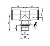 T-konektor R1/2 z, pre hadicu 14, MN, FKM 8855.012-14