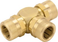 Twisted T-kus voľný priechod pre 12 hadíc, mosadz VT2578-0900