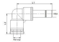 Uhlová pevná vsuvka, G1/4 s 6/4 hadicou, POM 13.765