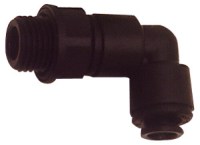 Uhlová vsuvka kolka, valcový vonkajší závit G, tlak 10 bar, POM