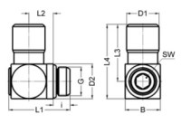 Uhlová vsuvka zástrčky rev. G1 / 4 pre 12 hadice, mosadz; FPM VT2656-0409