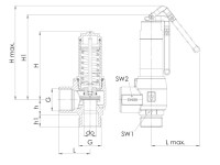 Uhlový poistný ventil pre vodu DN15 G1/2" Potw = 5,0 bar 460W.15-5,0