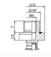 Upevnenie M5in/G1/8out pre U, F20-30, B, BL 20 M5/18-MF prísavky