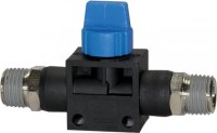 Uzatvárací ventil 2x vonkajší závit 1 R3/8, závit 2 R1/4 191.3814