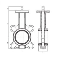 Uzatváracia klapka ATLANTIS DN150 WAFER / GGG25 / 304 / EPDM C101Y614