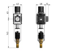 Ventil-filter G1/4, aut. sklápač Futura radu mini 0,1-4 bar FUM 821-4-KM