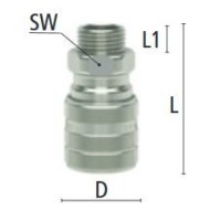 Vodná rýchlospojka, s ventilom s vonkajším závitom G3 / 4 WS 34 AAB